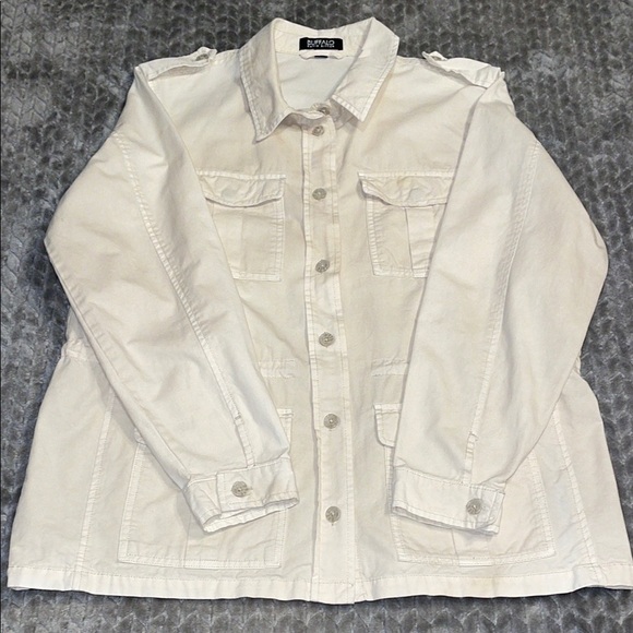Buffalo David Britton Utility Jacket. 100% Cotton.  Button Down. Draw String. LG - Picture 1 of 13